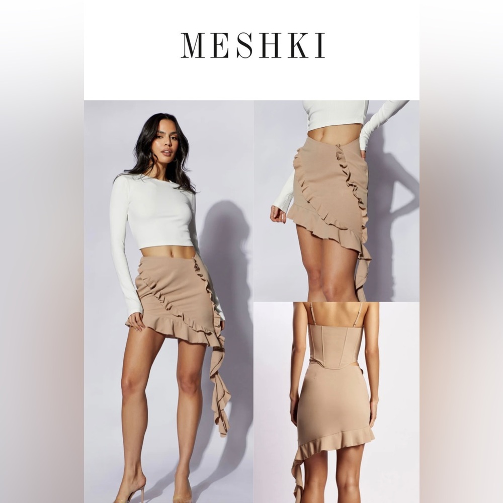 Janice Asymmetrical Skirt with Ruffles